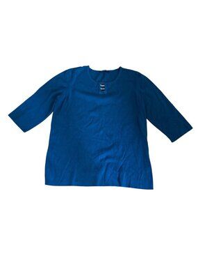 Penningtons Womens 3/4 Sleeve Turquoise Top With Metal Accent Size 1X